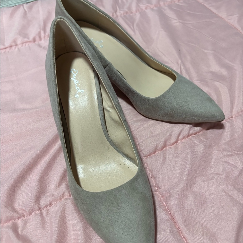 Qupid Taupe Women's Heels